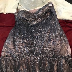 grayish/purple prom dress